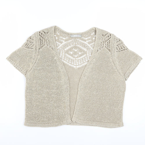 Marks and Spencer Women’s Beige Crochet Open-Knit Cardigan Size 14