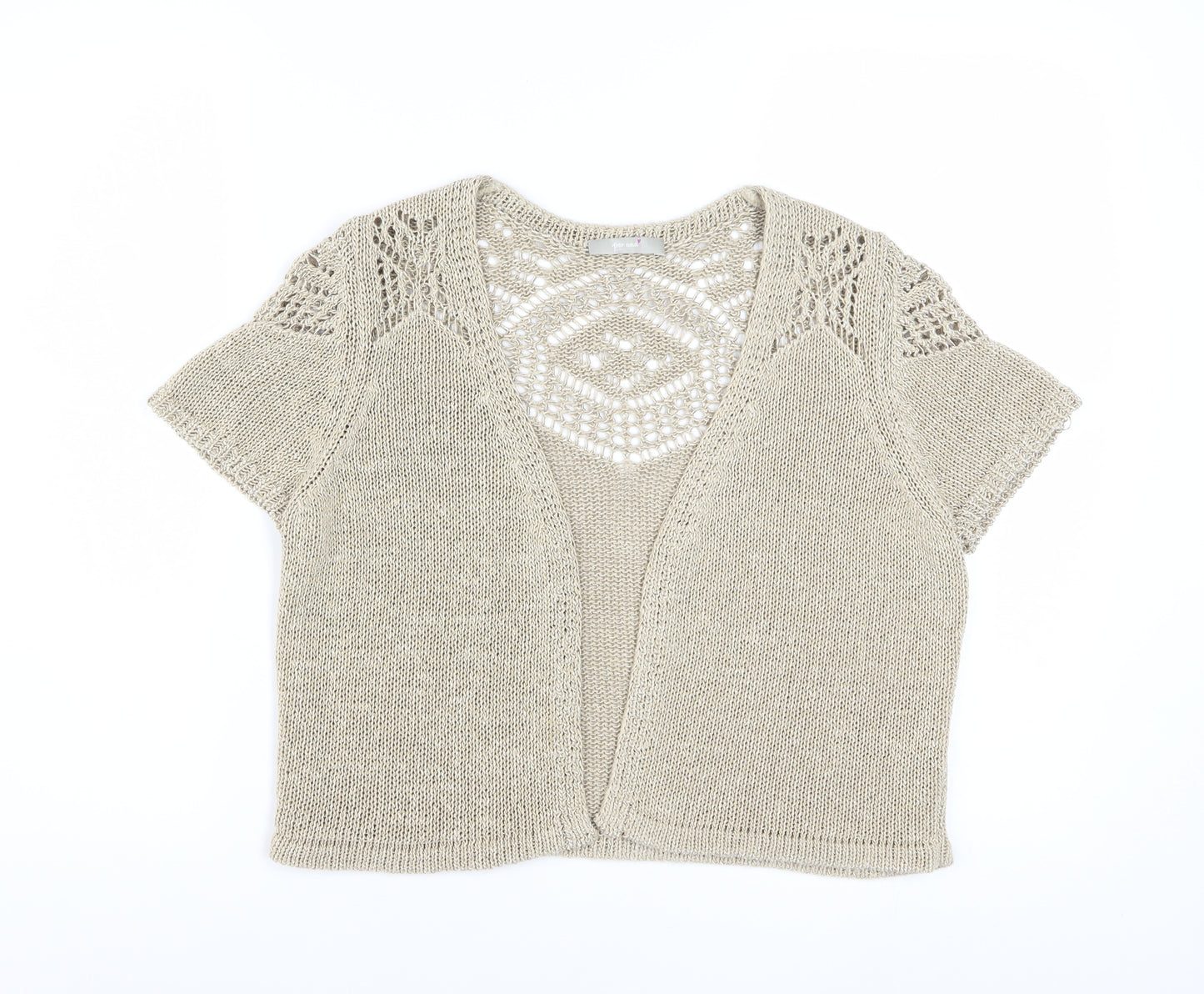 Marks and Spencer Women’s Beige Crochet Open-Knit Cardigan Size 14