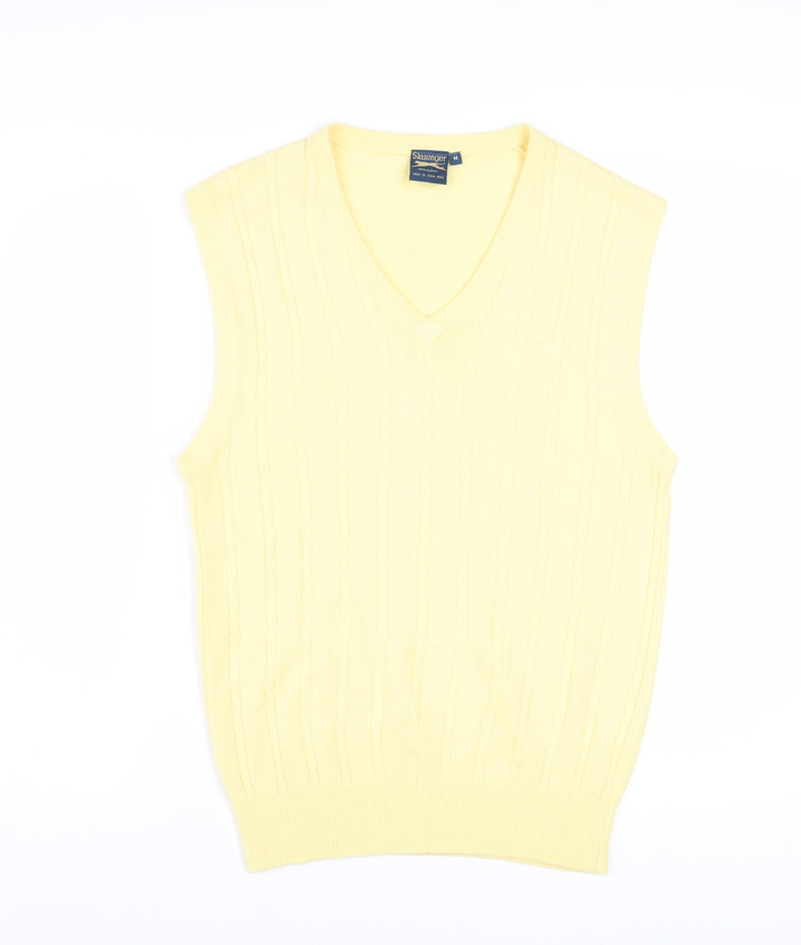 Slazenger Men’s Yellow Cable-Knit Acrylic Golf Sweater Vest M