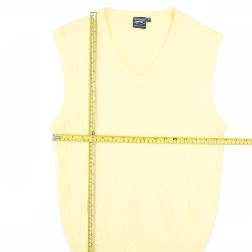 Slazenger Men’s Yellow Cable-Knit Acrylic Golf Sweater Vest M