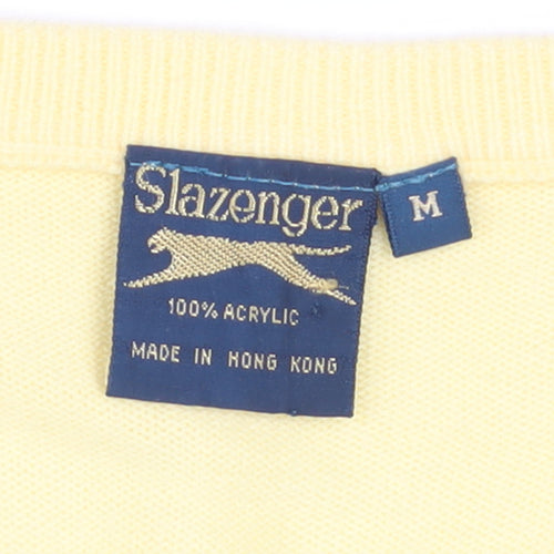 Slazenger Men’s Yellow Cable-Knit Acrylic Golf Sweater Vest M