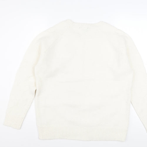 Dorothy Perkins Women’s Ivory Heart Knit Pullover Jumper UK 10