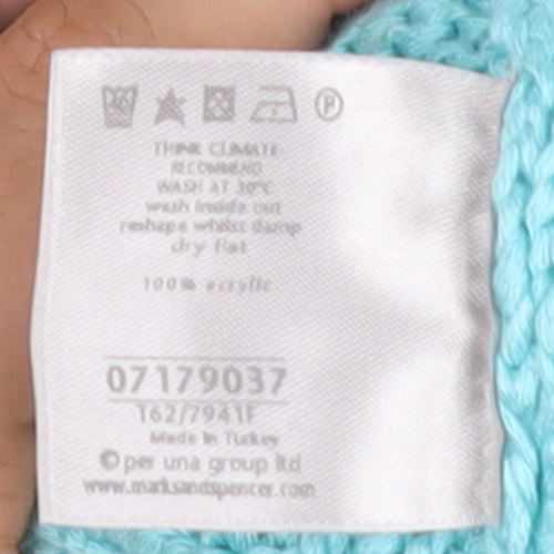 Marks and Spencer Women Blue Cardigan L Knit Acrylic 3/4 Sleeve