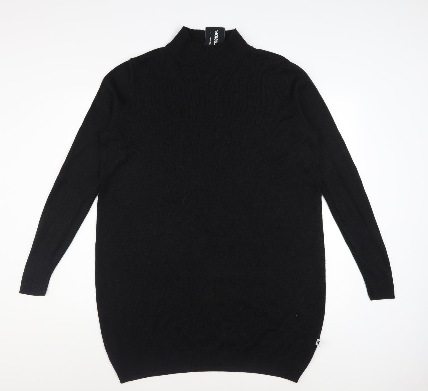 Collusion Women's Black High Neck Long Sleeve Jumper Dress Size 10