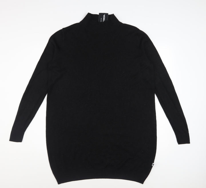 Collusion Women's Black High Neck Long Sleeve Jumper Dress Size 10