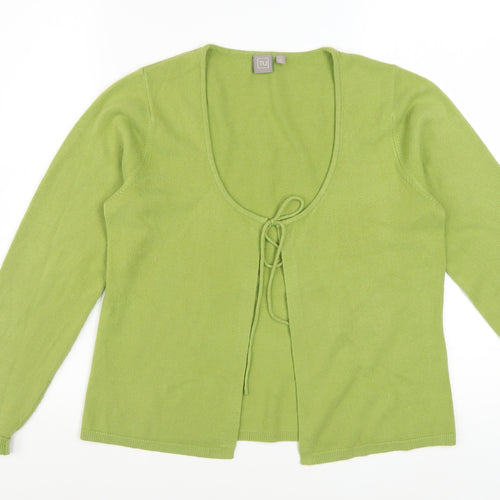 TU Women’s Green Long Sleeve Tie Front Cardigan Size 14