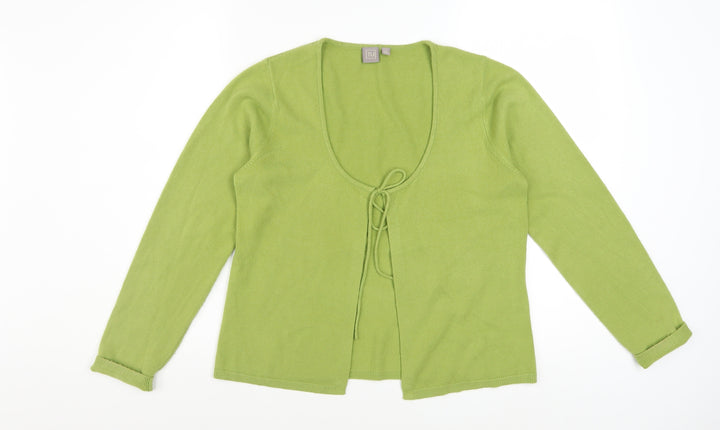 TU Women’s Green Long Sleeve Tie Front Cardigan Size 14