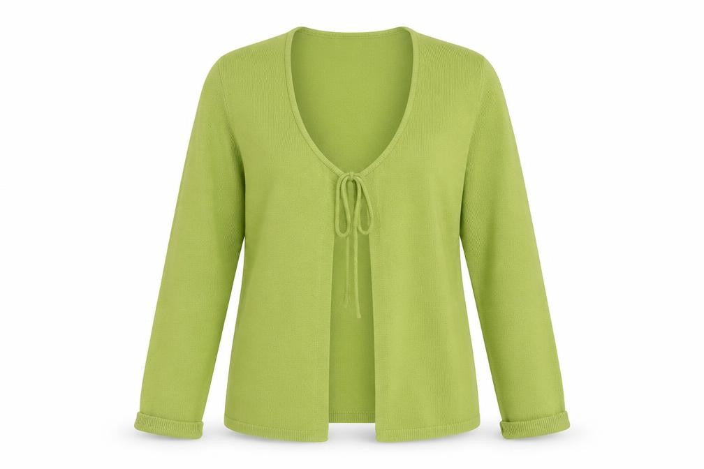 TU Women’s Green Long Sleeve Tie Front Cardigan Size 14