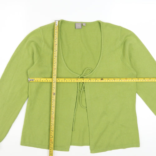 TU Women’s Green Long Sleeve Tie Front Cardigan Size 14
