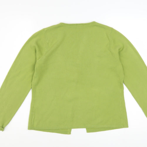 TU Women’s Green Long Sleeve Tie Front Cardigan Size 14
