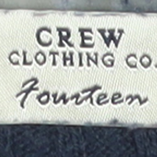 Crew Clothing Co. Women's Blue V-Neck Cable Knit Jumper Size 14