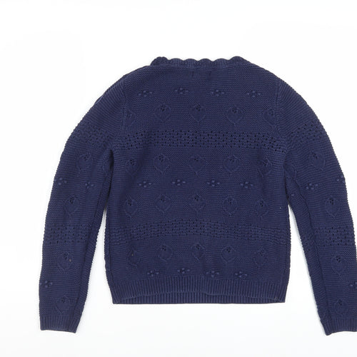 Fat Face Women's Blue Cotton Chunky Knit Jumper Size 8