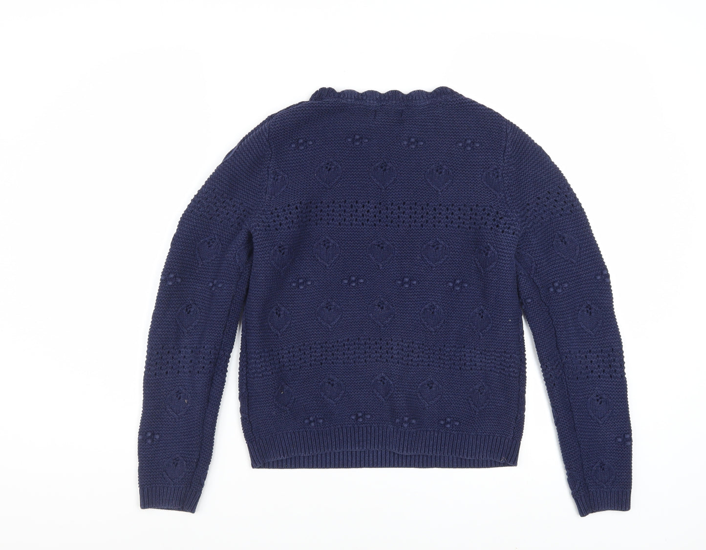 Fat Face Women's Blue Cotton Chunky Knit Jumper Size 8