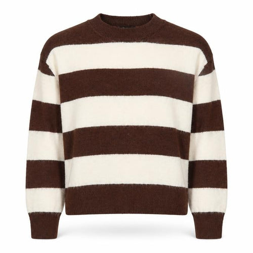 Mango Women Brown Stripe Knit Pullover Jumper XS