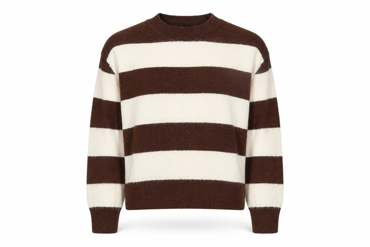 Mango Women Brown Stripe Knit Pullover Jumper XS