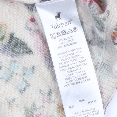 Tulchan Womens Multicoloured XXL Floral Bird Print Cardigan