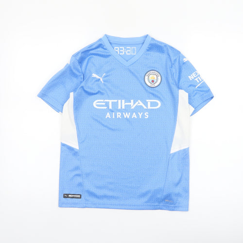 Puma Boys Blue Manchester City Football Jersey 11-12 Years Short Sleeve