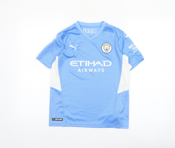 Puma Boys Blue Manchester City Football Jersey 11-12 Years Short Sleeve