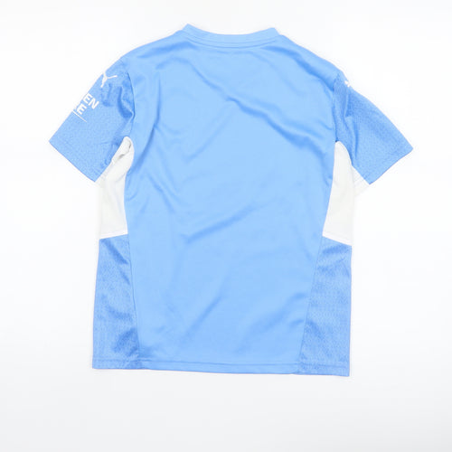 Puma Boys Blue Manchester City Football Jersey 11-12 Years Short Sleeve