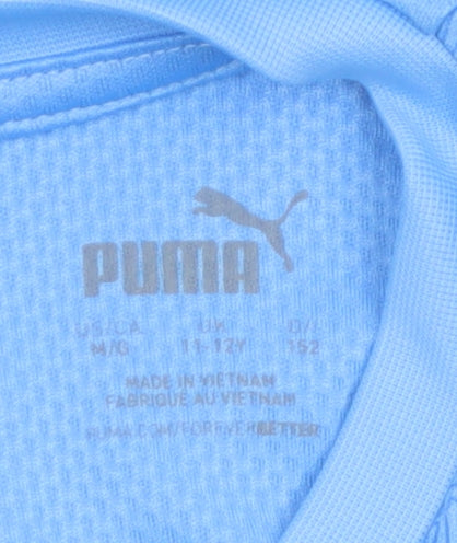 Puma Boys Blue Manchester City Football Jersey 11-12 Years Short Sleeve