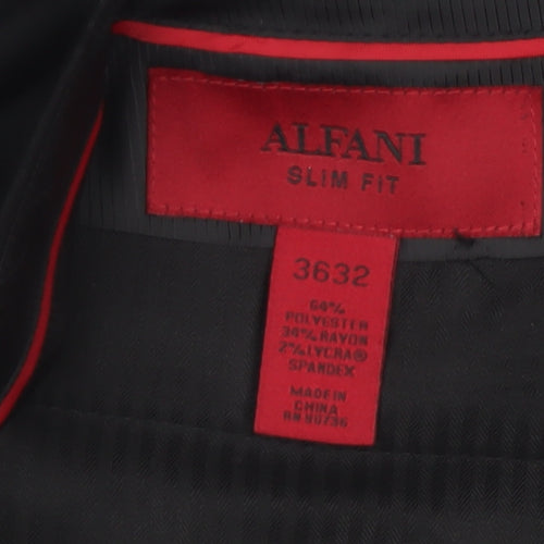 Alfani Men's Black Slim Fit Dress Trousers 36x32 Polyester Blend