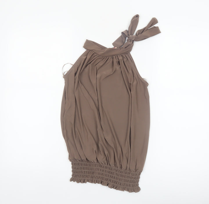 Krisp Women's Brown Halter Camisole Blouse Size 10