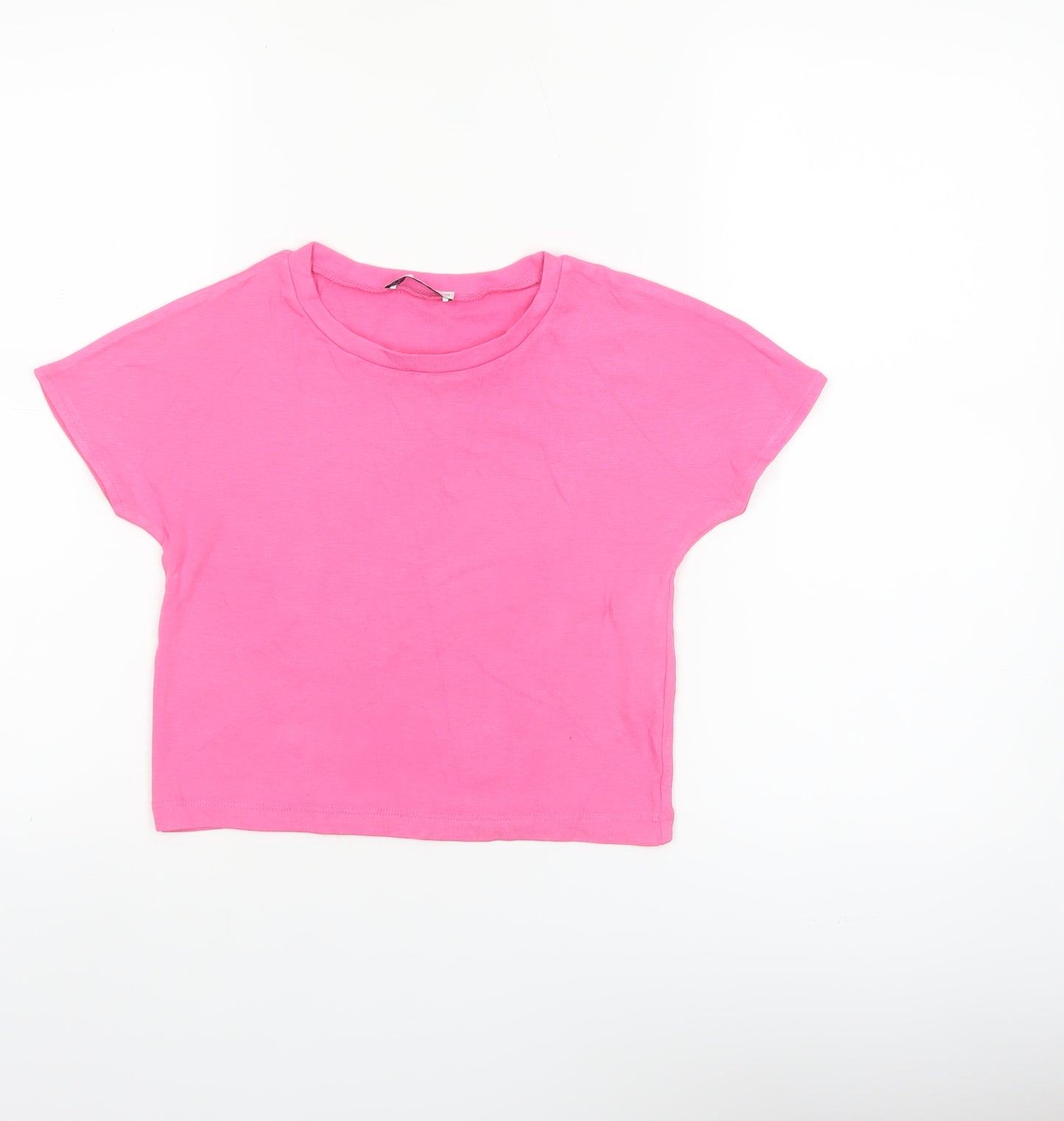 Zara Women's Pink Basic Short Sleeve T-Shirt Size 8 Viscose Blend
