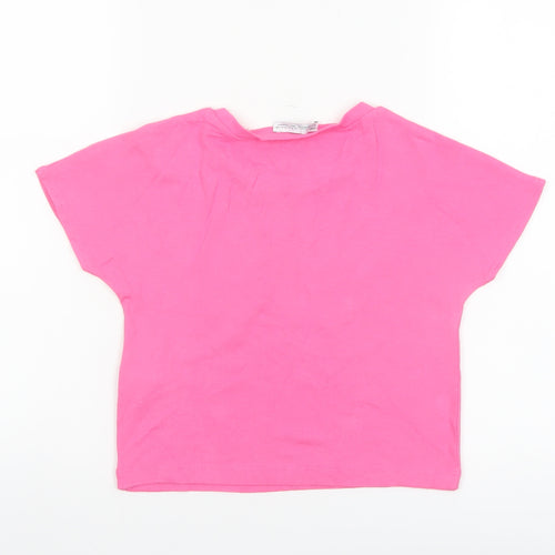 Zara Women's Pink Basic Short Sleeve T-Shirt Size 8 Viscose Blend