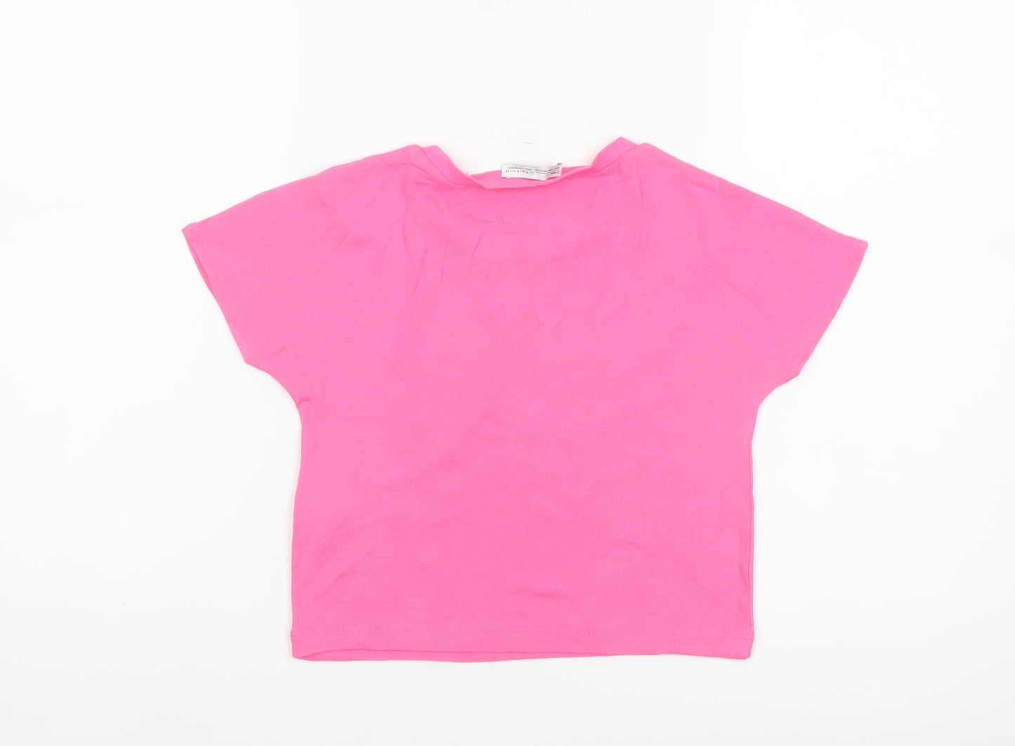 Zara Women's Pink Basic Short Sleeve T-Shirt Size 8 Viscose Blend