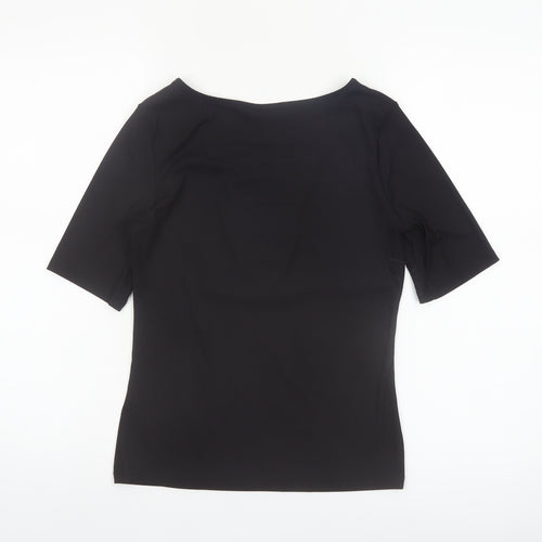 H&M Women’s Black Short Sleeve V-Neck Stretch Blouse Size S