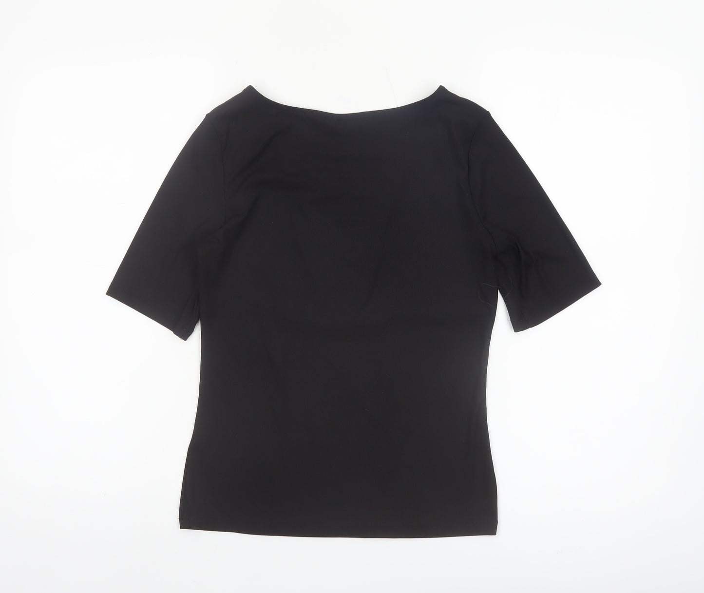 H&M Women’s Black Short Sleeve V-Neck Stretch Blouse Size S