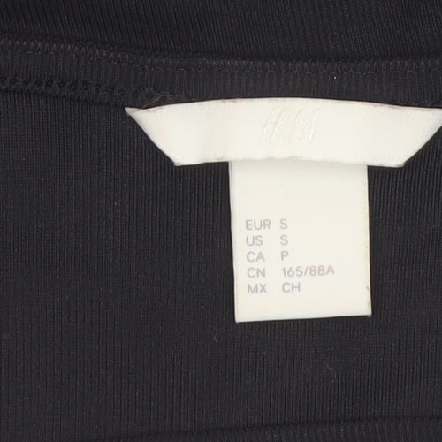 H&M Women’s Black Short Sleeve V-Neck Stretch Blouse Size S