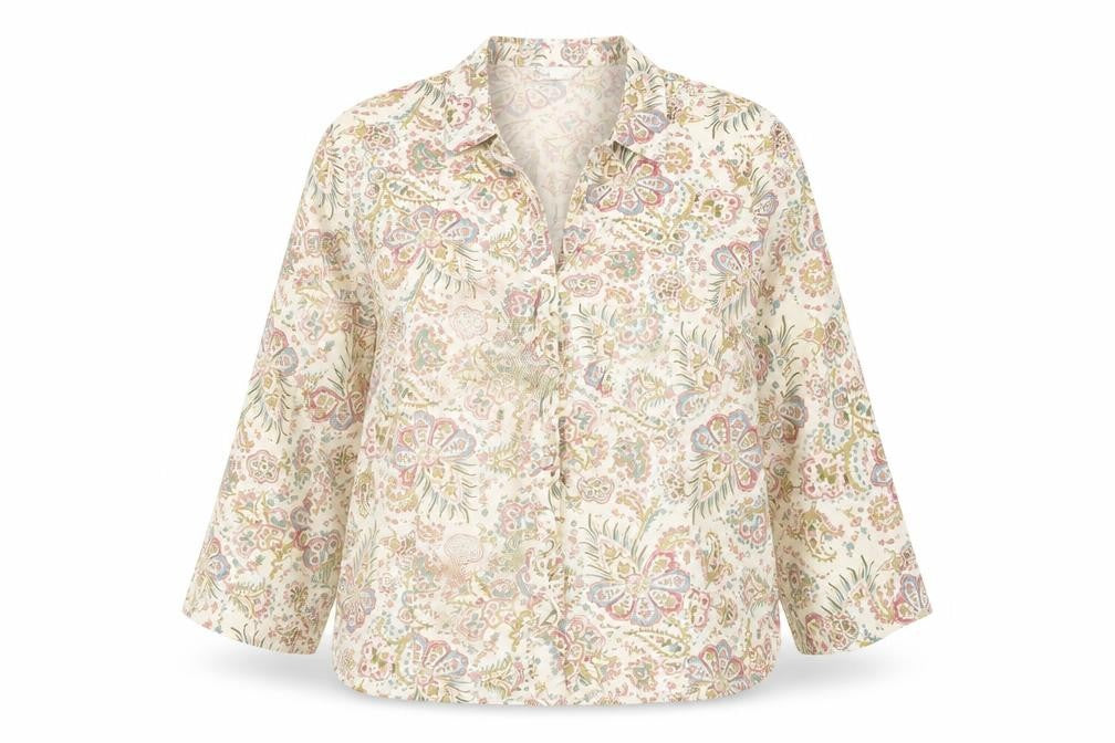 BHS Women’s Multicoloured Floral Cotton Long Sleeve Blouse Size 20