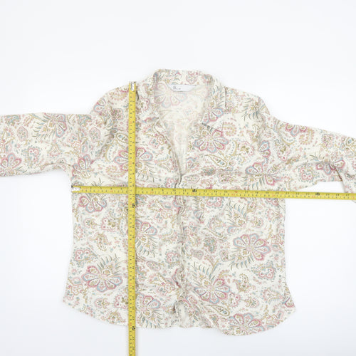 BHS Women’s Multicoloured Floral Cotton Long Sleeve Blouse Size 20