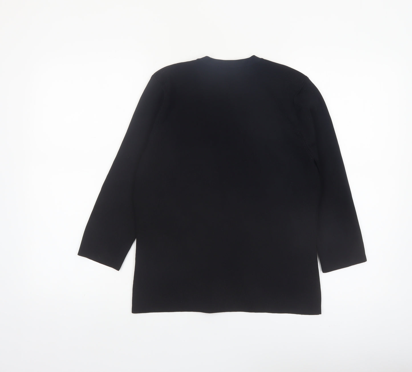 Berkertex Women Black Floral Embroidered Knit Cardigan Size 14