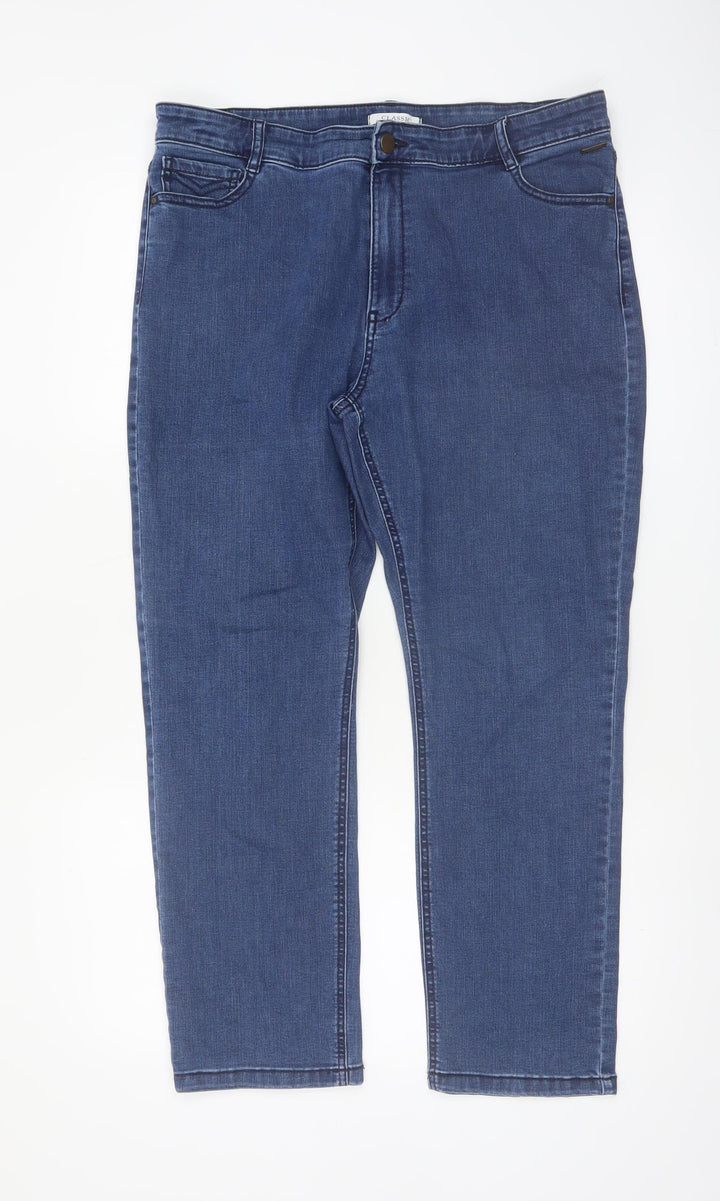 Marks and Spencer Women Blue Size 16 Straight Leg Stretch Jeans