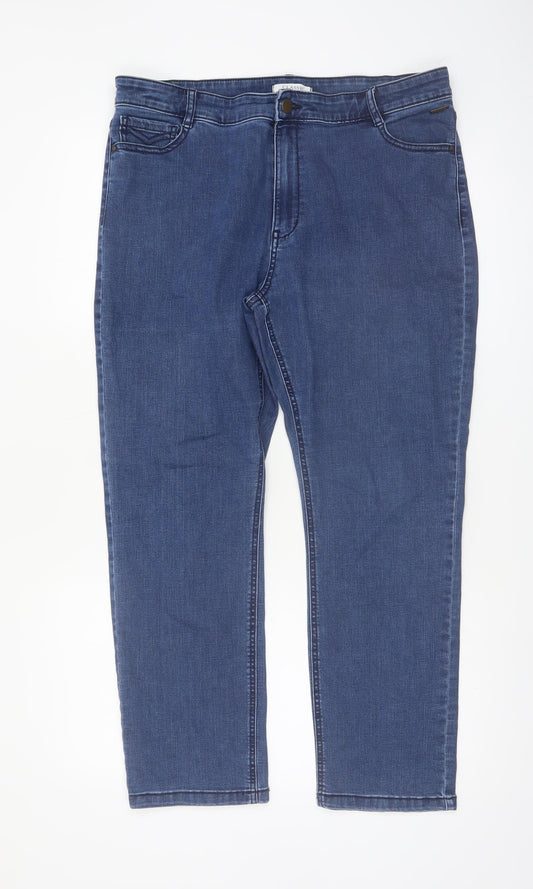 Marks and Spencer Women Blue Size 16 Straight Leg Stretch Jeans