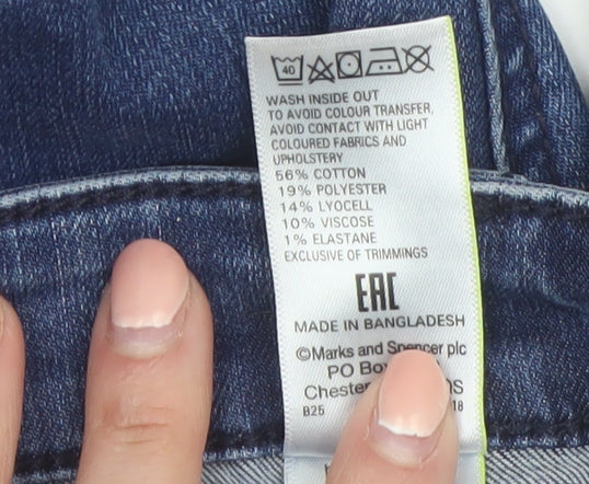 Marks and Spencer Women Blue Size 16 Straight Leg Stretch Jeans