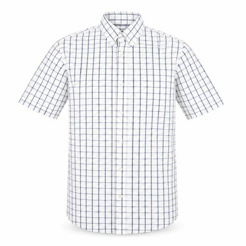 Maine New England Men’s White Check Short Sleeve Button-Up Shirt M