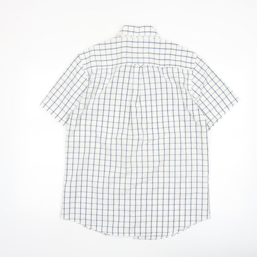 Maine New England Men’s White Check Short Sleeve Button-Up Shirt M