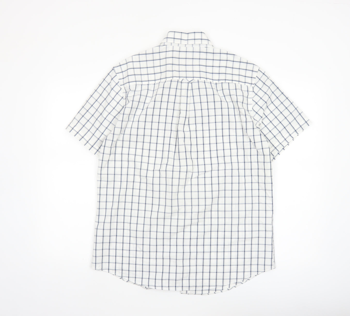 Maine New England Men’s White Check Short Sleeve Button-Up Shirt M