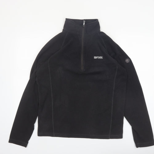 Regatta Mens Black Fleece 1/4 Zip Pullover Sweatshirt Size L