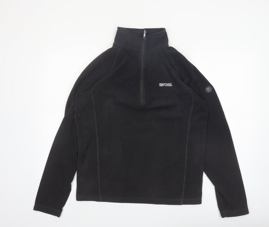 Regatta Mens Black Fleece 1/4 Zip Pullover Sweatshirt Size L