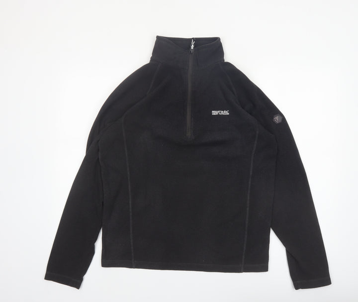 Regatta Mens Black Fleece 1/4 Zip Pullover Sweatshirt Size L