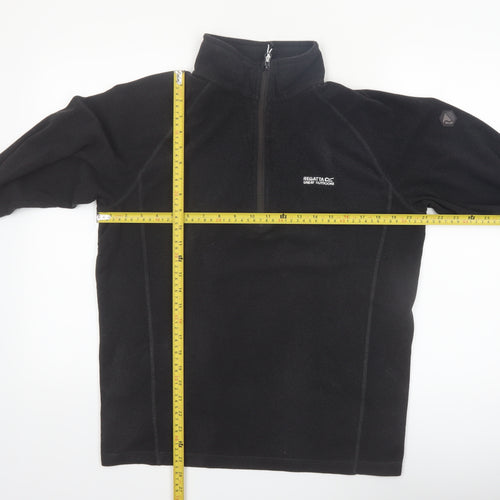 Regatta Mens Black Fleece 1/4 Zip Pullover Sweatshirt Size L