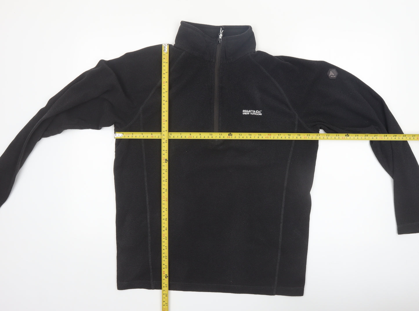 Regatta Mens Black Fleece 1/4 Zip Pullover Sweatshirt Size L