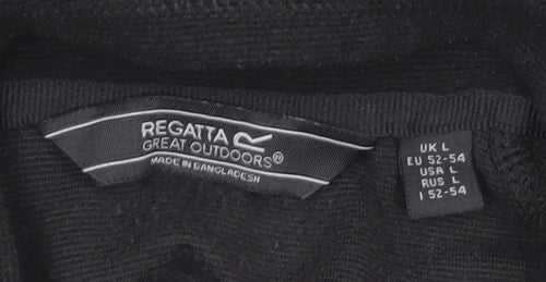Regatta Mens Black Fleece 1/4 Zip Pullover Sweatshirt Size L