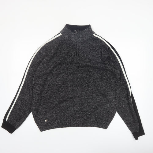 Tokyo Laundry Men's Grey 1/2 Zip High Neck Knit Jumper Size L