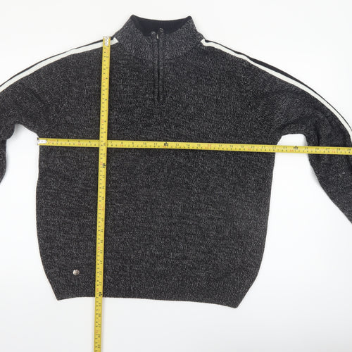 Tokyo Laundry Men's Grey 1/2 Zip High Neck Knit Jumper Size L