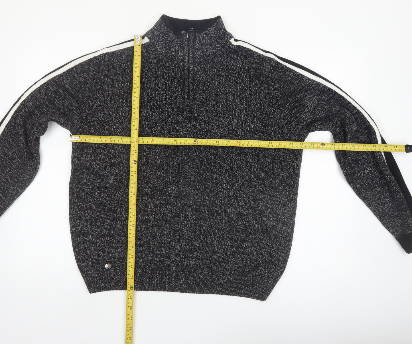 Tokyo Laundry Men's Grey 1/2 Zip High Neck Knit Jumper Size L